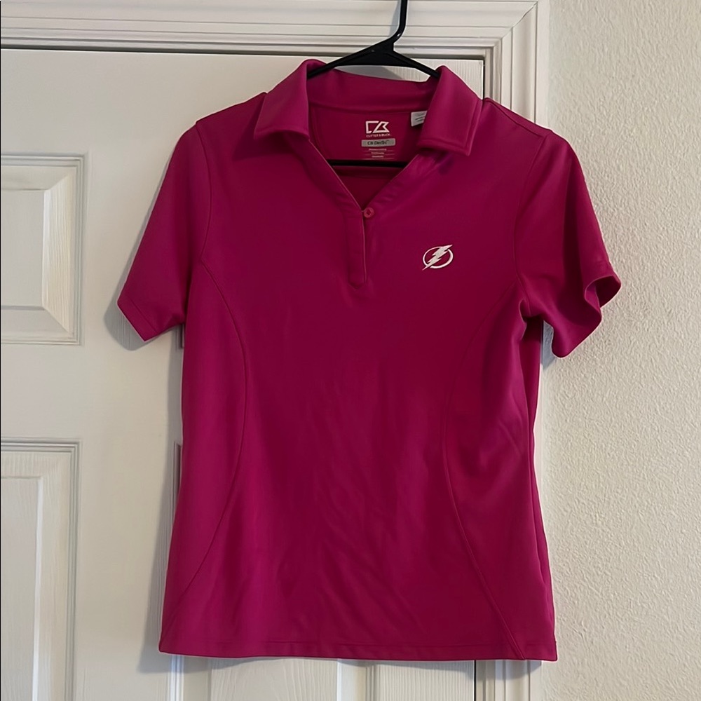 Tampa Bay Lightning Pink Fitted Polo Short Sleeve Tee